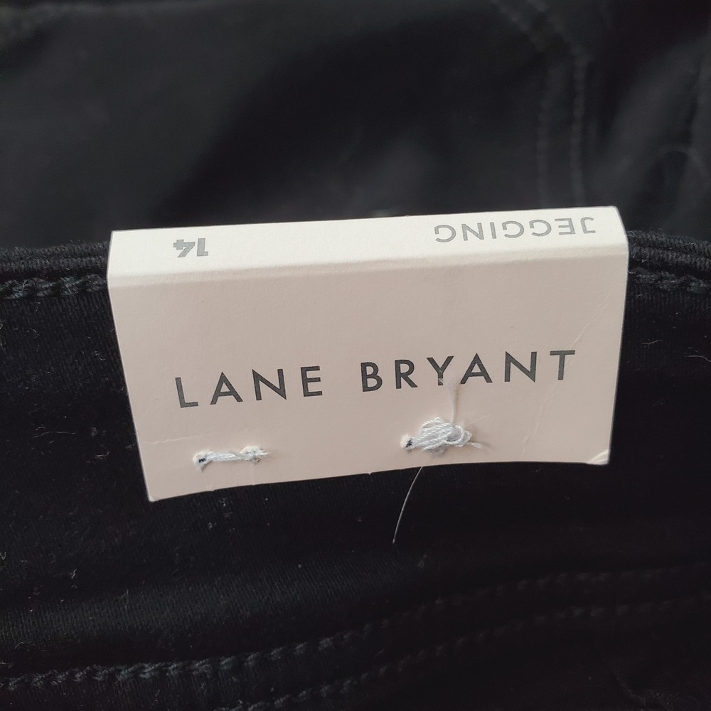 Lane Bryant Women Jeans 14 Black Denim Jegging High-Rise 28" NWT - Picture 3 of 13